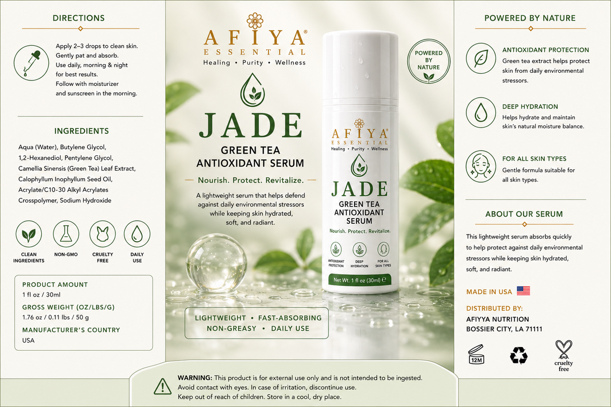AFIYA ESSENTIALS "JADE" — Green Tea Antioxidant Serum