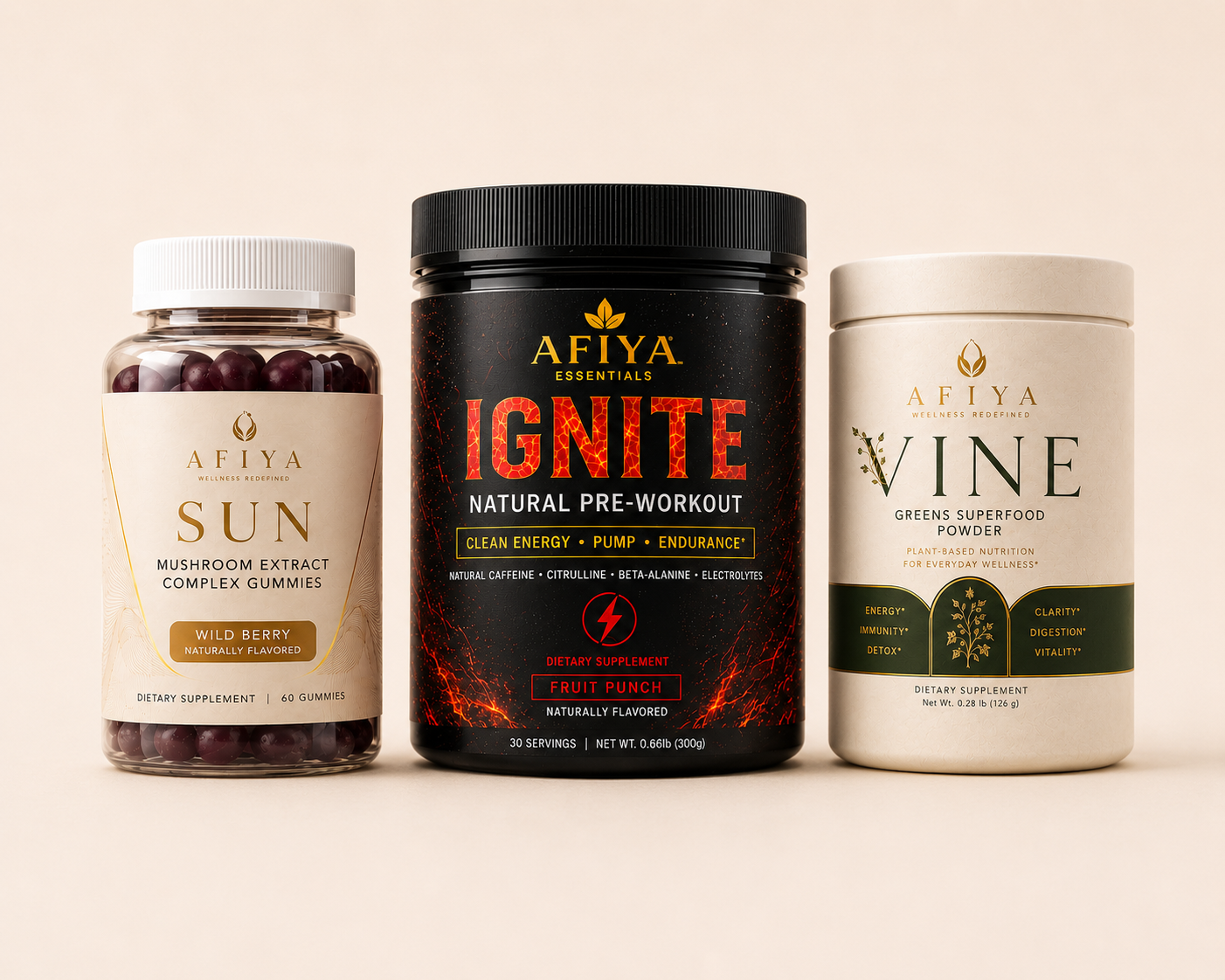 AFIYA ESSENTIALS — THE CLEAN PERFORMANCE STACK