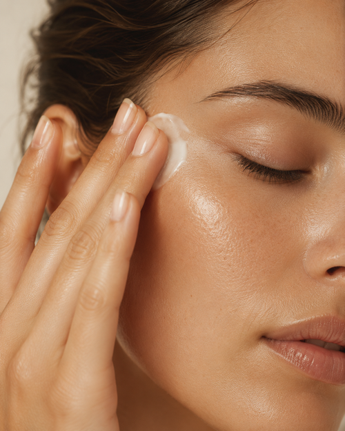 Applying moisturizer