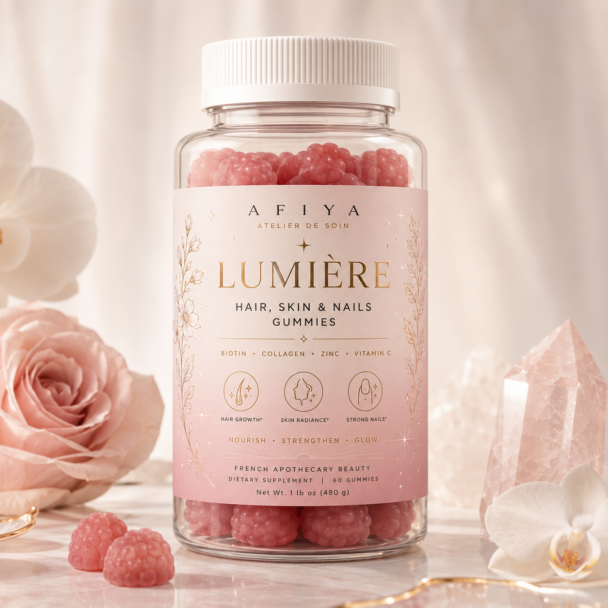 LUMIÈRE Hair, Skin & Nails Gummies by Afiya Nutrition