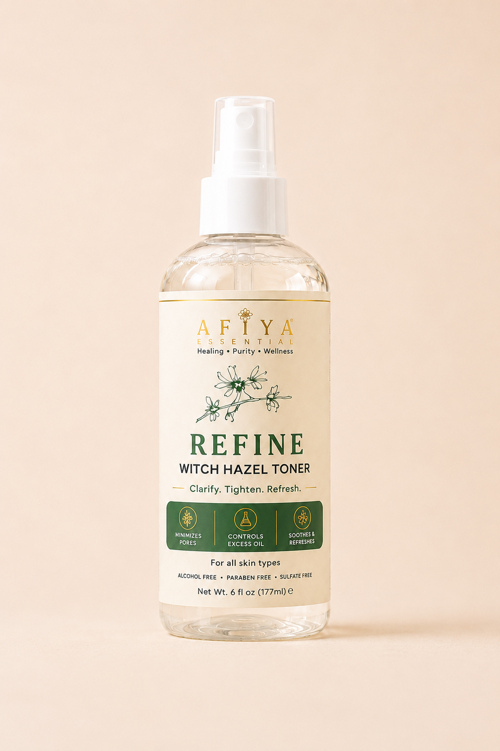 AFIYA ESSENTIALS "REFINE" — Witch Hazel Pore Toner