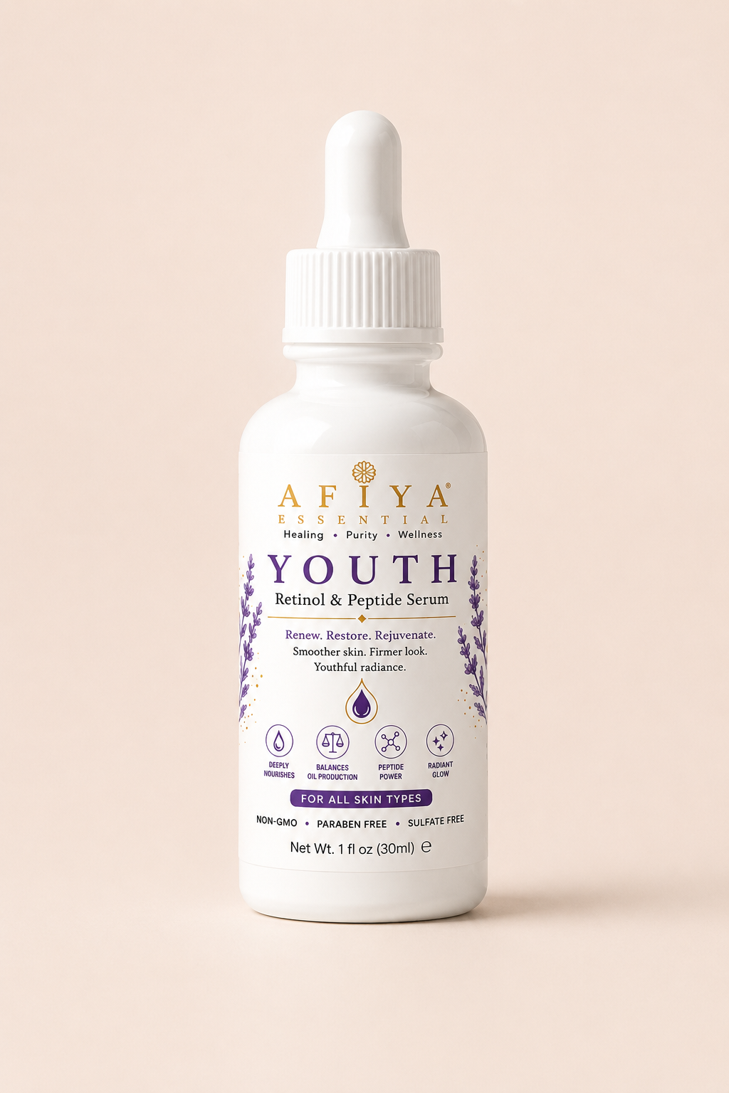 AFIYA ESSENTIALS "YOUTH" — Retinol & Peptide Face Serum